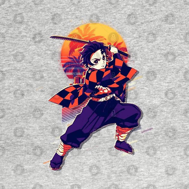 Tanjiro Kamado Retro Art by SiksisArt